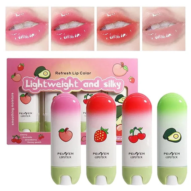 4pcs Tinted Lip Stain for Women, Jelly Lipstick Mirror Lip Gloss Hydrating Lipstick Long Lasting Moisturizing Lip Glaze,No...