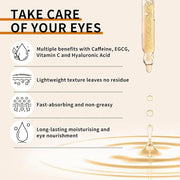 Caffeine Eye Serum with EGCG, 2 PCS 5% Caffeine Solution Reduces Pigmentation and Puffiness, Under Eye Serum for Dark Circ...