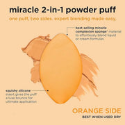 Real Techniques Miracle 2-In-1 Powder Puff 4 Pack, Dual-Sided, Full Size Makeup Blending Puff, Reversible Elastic Band, Ma...