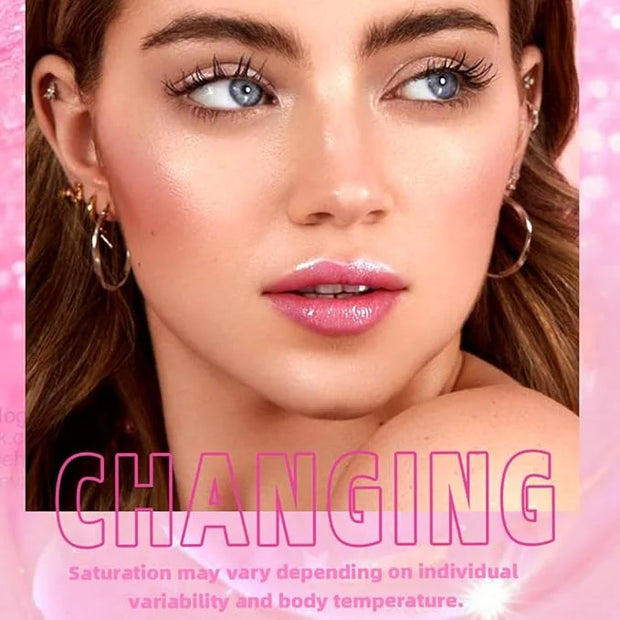 Magic Color Changing Lip Oil, PH Temperature Color Change Lip Glow Oil Plumping Lip Gloss with Big Brush, Non-sticky Moist...