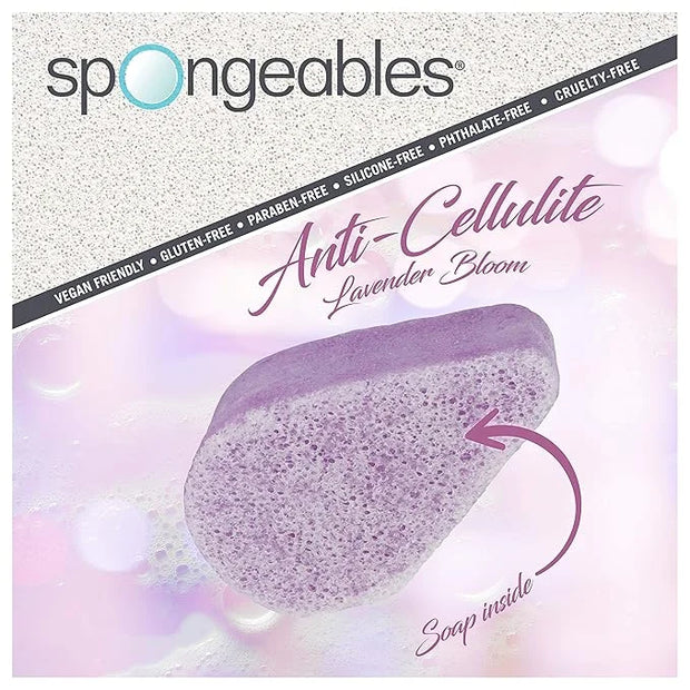 Spongeables Anti Cellulite Body Wash in a 20+ Wash Sponge, Lavender, 3 Count - Product Image