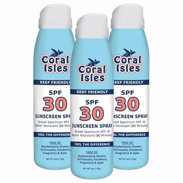 Sunscreen Spray SPF 30 - Broad Spectrum UVA/UVB Protection - Hawaii 104 Reef Act Compliant (Oxybenzone & Octinoxate Free) ...