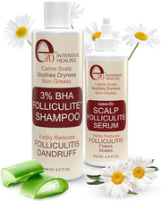 3% BHA Folliculitis Shampoo & Leave-On Hair Serum Set - Made with Salicylic Acid, Aloe Vera & Tea Tree Oil - Moisturizing ...