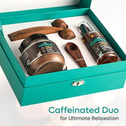 mCaffeine Coffee De-stress Gift Kit for Unisex - 4 Pc 3.38oz Naked and Raw Coffee Body Polishing Oi, 3.5oz Naked and Raw C...