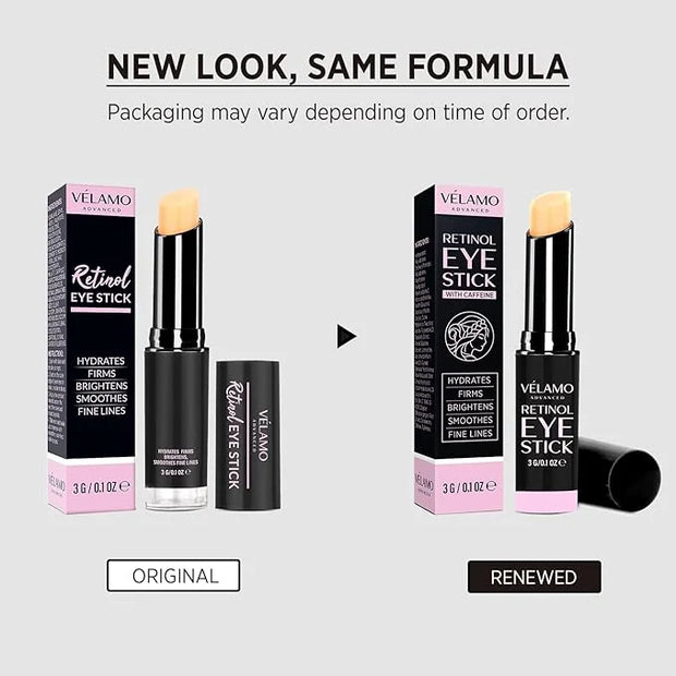 VELAMO ADVANCED Retinol Eye Stick: Retinol Eye Cream for Dark Circles and Puffiness with 1% Bakuchiol and Caffeine - Visib...