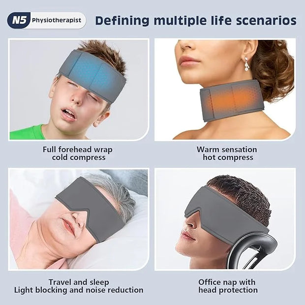 Heating or Cooling Eye Mask for Dark Circles and Eye Neck Padeye Mask Skincare and Puffiness, Intelligent Heating Physical...