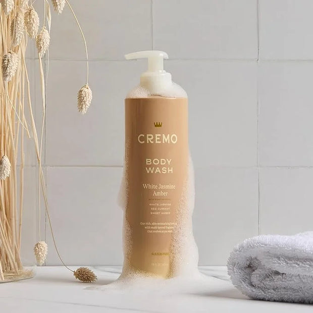 Cremo White Jasmine Amber Skin Moisturizing Body Wash for Women, Notes of White Jasmine, Red Currant, and Sweet Amber, 16 ...