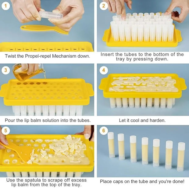 LotFancy Lip Balm Tubes with Filling Making