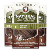 Clairol Natural Instincts Semi-Permanent Hair Dye for Men, M11 Medium Brown Hair Color, Pack of 3 - Product Image
