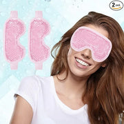 2 PCS Reusable Hot Cold Therapy Gel Bead Eye Mask for Puffiness, Dark Circles, Bags, Dry Eyes, Headaches, Migraines, Stres...