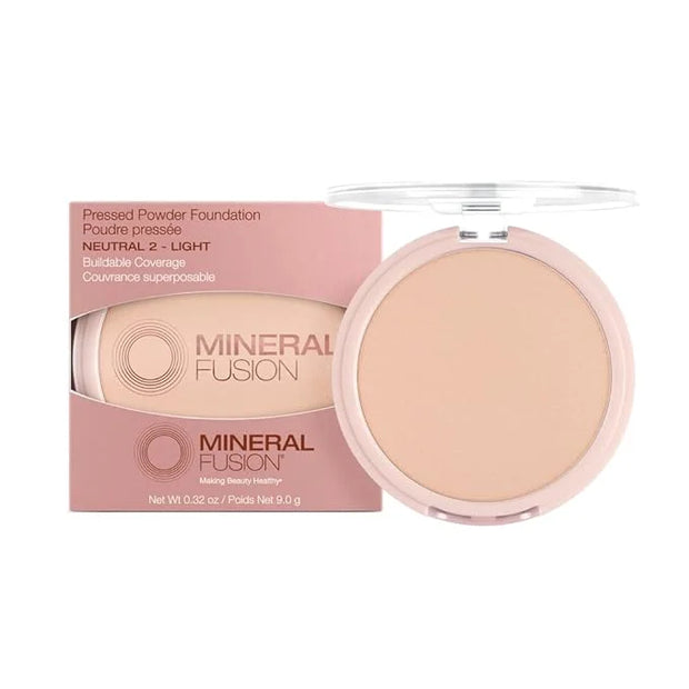 Mineral Fusion Pressed Powder Foundation, Neutral 2 - Fair/Med Skin w/Neutral Undertones, Age Defying Foundation Makeup wi...