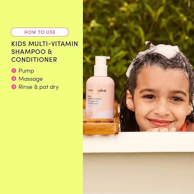 Evereden Kids Shampoo and Conditioner 2 in 1: Cool Peach, 8.5 fl oz. | Gentle Kids Skin Care | Non-toxic and Clean Ingredi...