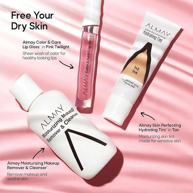 Almay Color & Care Hydrating Lip Gloss, Soft Natural Hues, Prebiotic Complex, Hyaluronic Filling-Sphere Technology, 200 Ro...