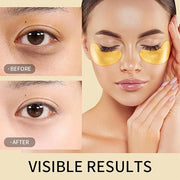24k Golden Glow Under Eye Patches (30 Pairs Eye Gels), Collagen Eye Masks for Dark Circles and Puffiness, Bags, Relieves P...