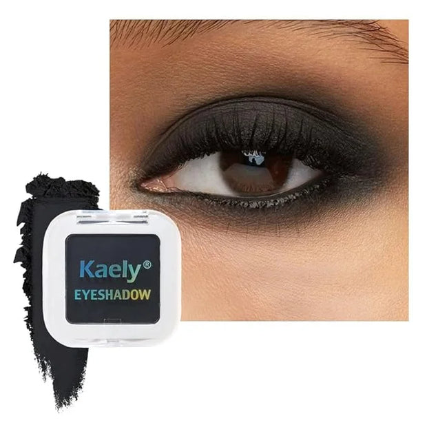 Buildable Matte Eyeshadow Makeup Palette Single - Black Shades | Creamy Pressed Powder for Easy Blending | Mini Travel Pal...