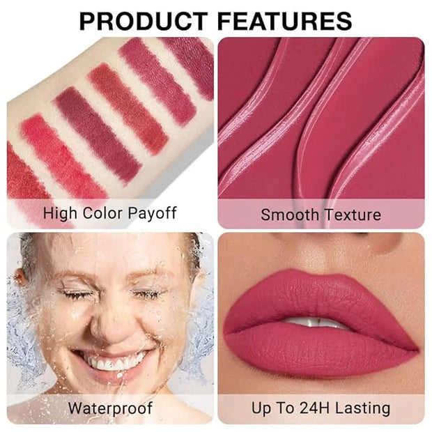 evpct Silky Lip Liner Pencil Retractable, Ruby Red Smooth Lip Liner Creamy Velvet Lipliner Long-Lasting for Korean Makeup ...
