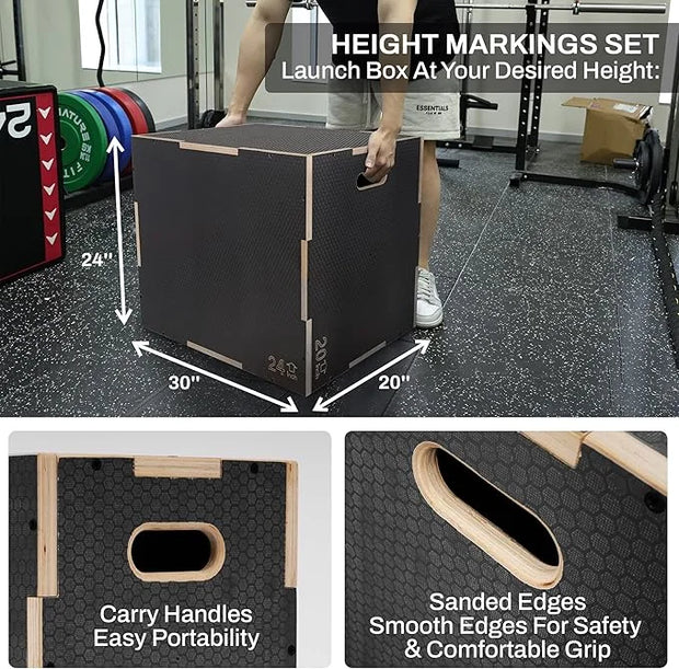 3 in 1 Non-Slip Wooden Plyo Box Plyometric - Product Image