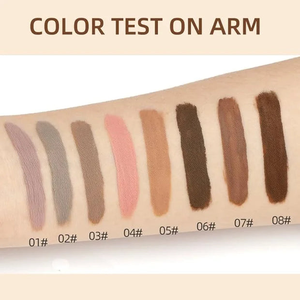 Liquid Eyeshadow Set Matte Brown Toned Eye Shadow Nude Eyeshadow Base Long Lasting(8 Color)#A - Product Image