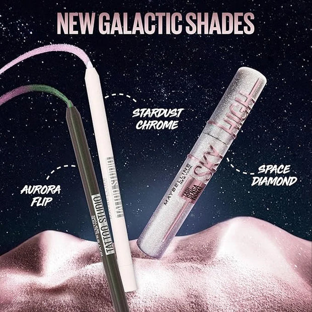 Maybelline Lash Sensational Sky High Glitter Mascara, Diamond Effect Eye Makeup for Lashes and Brows, Washable, Space Diam...