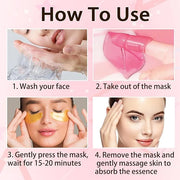 30 Pairs Lip Masks & Eye Masks, 24K Gold Gel Crystal Collagen Under Eye Patches for Puffy Eyes, Dark Circles and Wrinkles,...