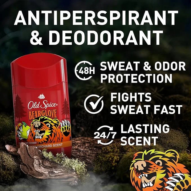 Old Spice Aluminum Free Deodorant for Men, 24/7 Odor Protection, 24/7 Freshness & Lasting Scent, Goes on Clear, Bearglove ...