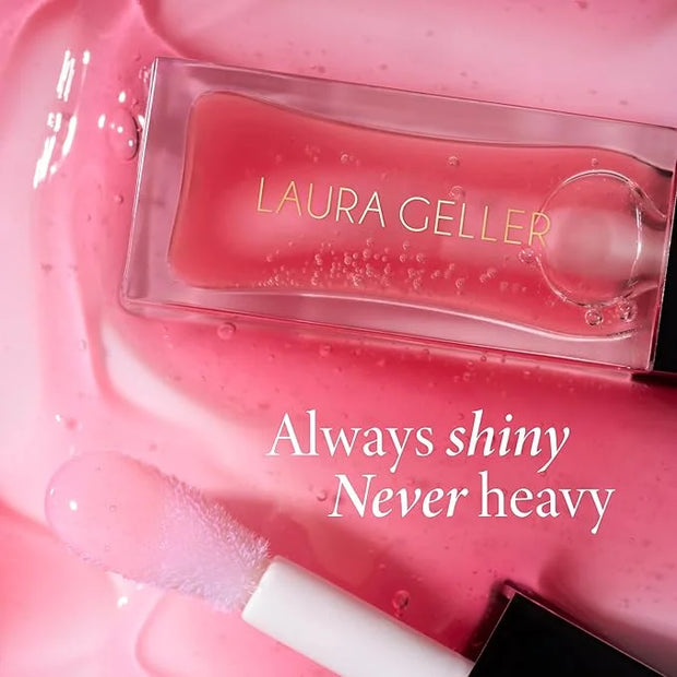 LAURA GELLER NEW YORK Fine Shine Glossy Lip Oil, Sweet Pink - Hydrating Squalane - Sheer Pink Lip Gloss - Product Image