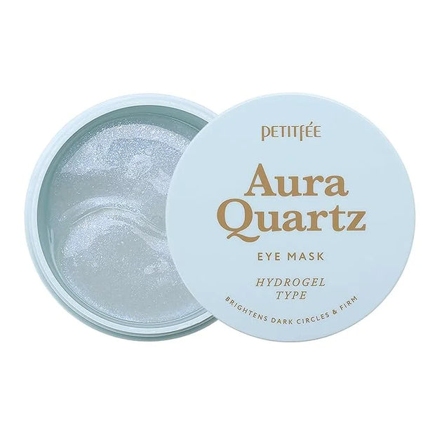 PETITFEE Aura Quartz Hydrogel Eye Mask Blue 60 pcs (30 pairs) - Eye Patch for Dark Circles, Brightens Under Eyes, Glutathi...