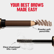 Revlon ColorStay Brow Fantasy, All In One Eyebrow Powder Pencil with Shaping Clear Gel, Gel Infused with Panthenol, Smudge...