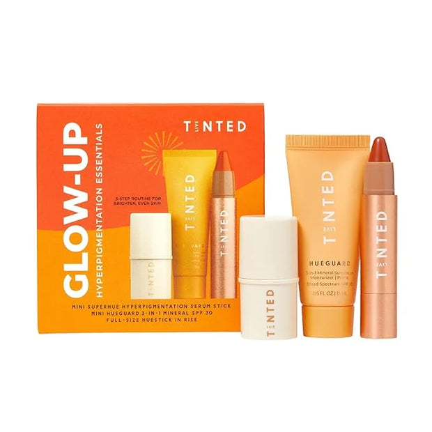 Live Tinted Essentials Glow Up Set: Includes Mini Superhue Serum Stick, Mini Hueguard 3-in-1 Mineral SPF 30, and Full-size...