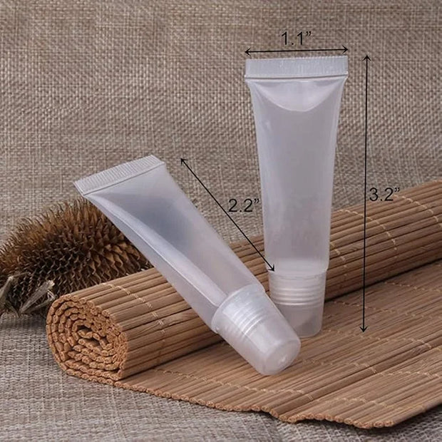 BlingKingdom 6pcs Lip Gloss Tubes 8ml Clear Soft Empty Lip Balm Containers Refillable Mini Cosmetic Tubes for Comestic Mak...