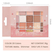 20 Colors Nude Pink Gold Brown Basics Eyeshadow Palette,Matte Nude Neutral Naked Eye Shadow Makeup,Highly Pigmented Long L...
