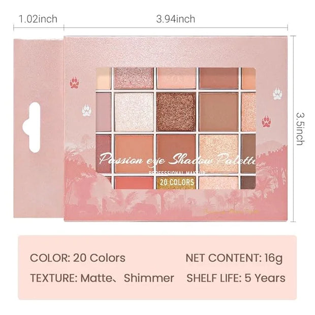 20 Colors Nude Pink Gold Brown Basics Eyeshadow Palette,Matte Nude Neutral Naked Eye Shadow Makeup,Highly Pigmented Long L...