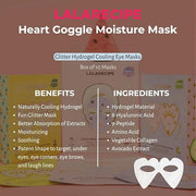 Heart Goggle Moisture Eye Mask – Hydrating & Cooling Hydrogel Patches with 8-Hyaluronic Acid, Avocado & Collagen – Korean ...