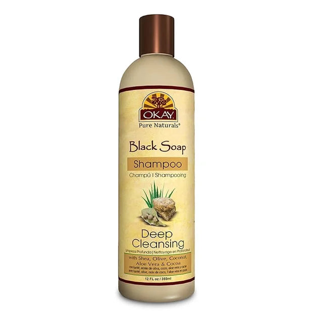 OKAY AFRICAN BLACK SOAP SHAMPOO 12oz / 355ml - Product Image