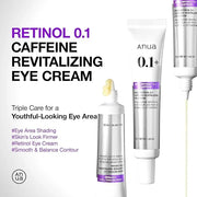 Anua Retinol 0.1 Caffeine Revitalizing Eye Cream, Under Eye Cream For Hydration, Glow Up Eye Contour, Niacinamide, Retinol...