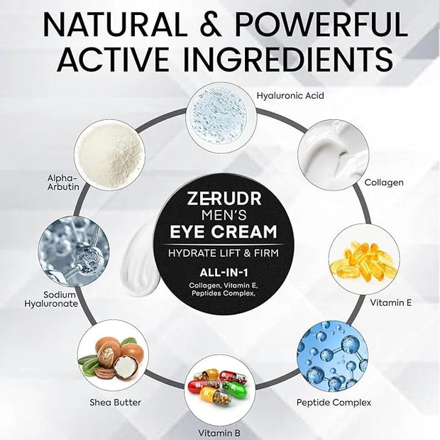 Men’s under Eye cream: all-in-1 Eye Bags, Dark Circles, and Puffiness reduce- Men’s eye care for hydrate, firm & repair - ...