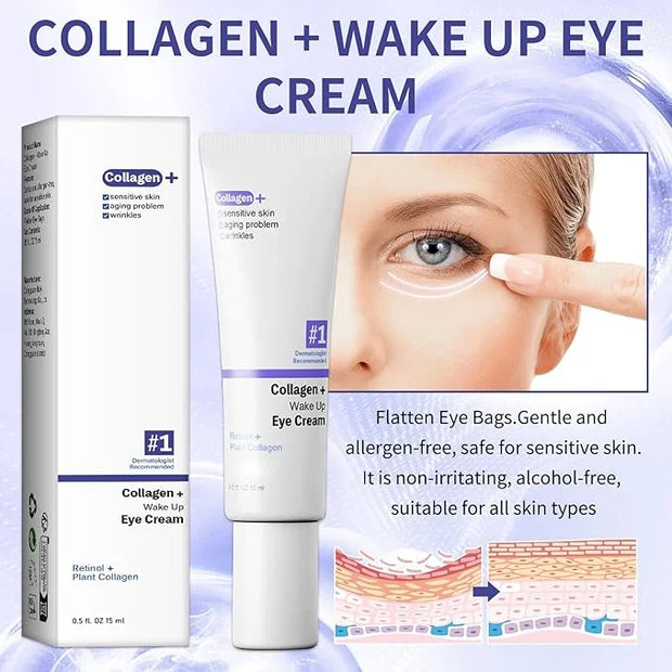 Retinol Under Eye Cream for Dark Circles and Under Eye Puffiness, Eye Repair Cream, 2 PCS Anti-Aging Hyaluronic Acid, Coll...