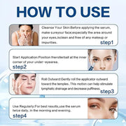 Caffeine Eye Serum for Dark Circles, 3 PCS Under Eye Ice Roller Serum for Anti Aging, Puffiness, Fine Lines, Wrinkles, Car...