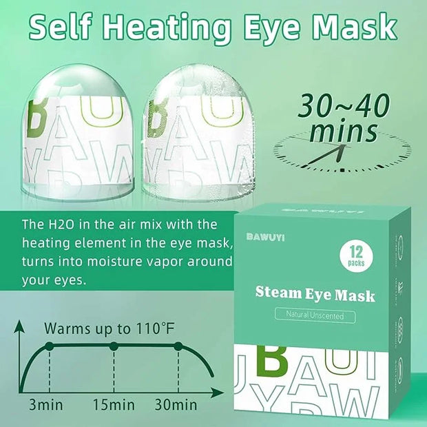 12 Packs Self Heating Eye Masks for Dry Eyes Mothers Day Gifts for Mom Disposable Heated Eye Mask Warm Compress Sleep Mask...