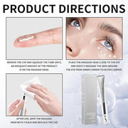 Eye Cream | Wrinkle Eraser Massaging Eye Cream, Multi-Peptide Firming And Electronic Massager, Anti-Aging Eye Cream for Pu...
