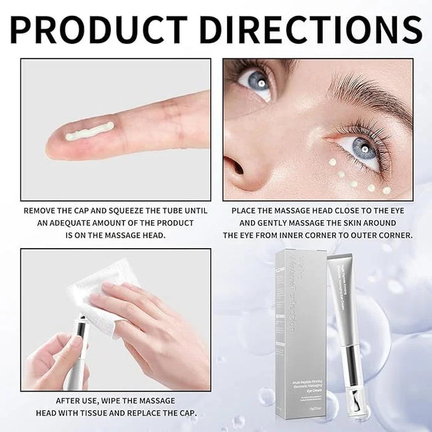 Eye Cream | Wrinkle Eraser Massaging Eye Cream, Multi-Peptide Firming And Electronic Massager, Anti-Aging Eye Cream for Pu...