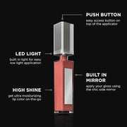 Pure Cosmetics Pure Illumination Lip Gloss - LED-lit Applicator w/Side Mirror - Non-Sticky, Moisturizing & Hydrating Lip G...
