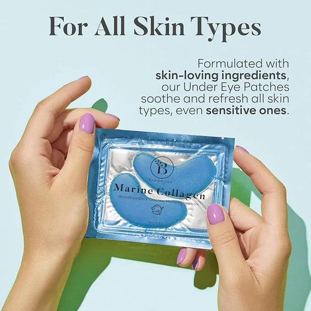 Marine Collagen Eye Patches (30 PAIRS), For Puffy Eyes and Dark Circles, Under Eye Mask with Hyaluronic Acid & Collagen, D...