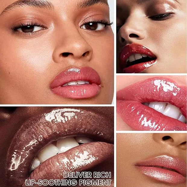 Rose Red Lip Gloss Lip Plumper Gloss Tinted Glitter Lipgloss Lip Oil Teens Moisturizing Lipstick Lip Balm High Shine And V...