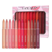 12 Colors Matte Lipstick Pen Lip Liner Pencil Long-lasting