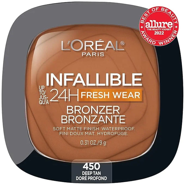 L'Oreal Paris Infallible Up to 24H Fresh Wear Soft Matte Longwear Bronzer. Waterproof, heatproof, Transfer, humidity and s...