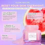 Glow Recipe Watermelon Glow AHA Night Treatment - Overnight Resurfacing Mask with AHA Complex, Hyaluronic Acid, Niacinamid...