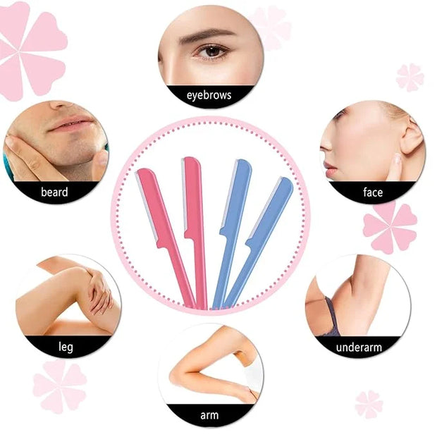 10 Pieces Eyebrow Razor for Women Facial Shaver Razor Brow Shaper Eyebrow Trimmer Dermaplaner Shaping Tool with Cover (Pin...