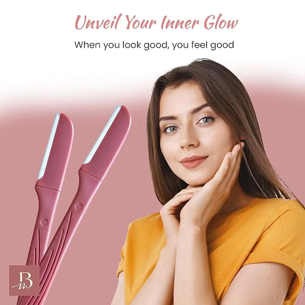Premium Women Touch-up Dermaplaning Tool with precision cover, Eyebrow Razor, Face Razors for Women, Facial Razor, Dermapl...