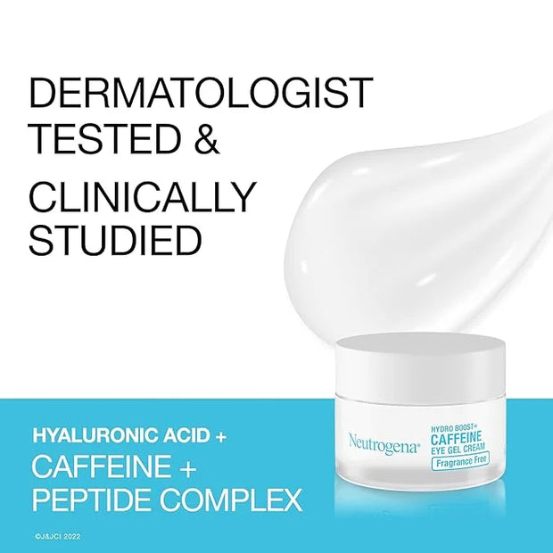 Neutrogena Hydro Boost + Eye Cream for Dark Circles & Puffiness, Under Eye Cream with Caffeine, Hyaluronic Acid and Peptid...